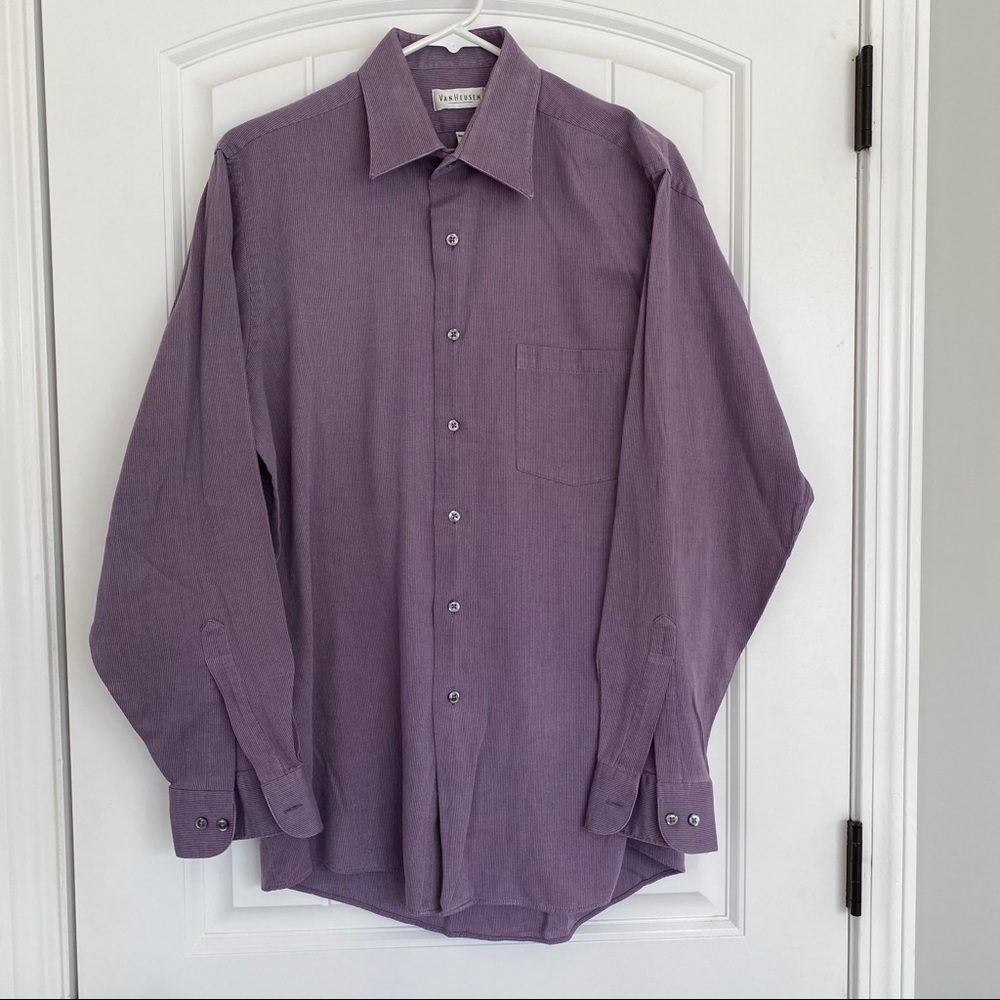 Van Heusen Purple Men’s Button Down Shirt 15 1/2